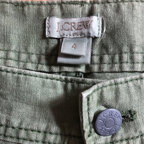 J.CREW army colored linen shorts. Women’s size 4 - Picture 4 of 4